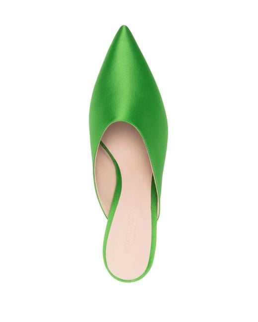 Scarosso Green Laura 60Mm Satin Mules