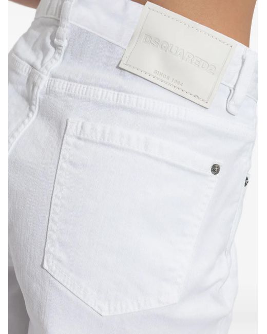 DSquared² White Logo-Patch Jeans