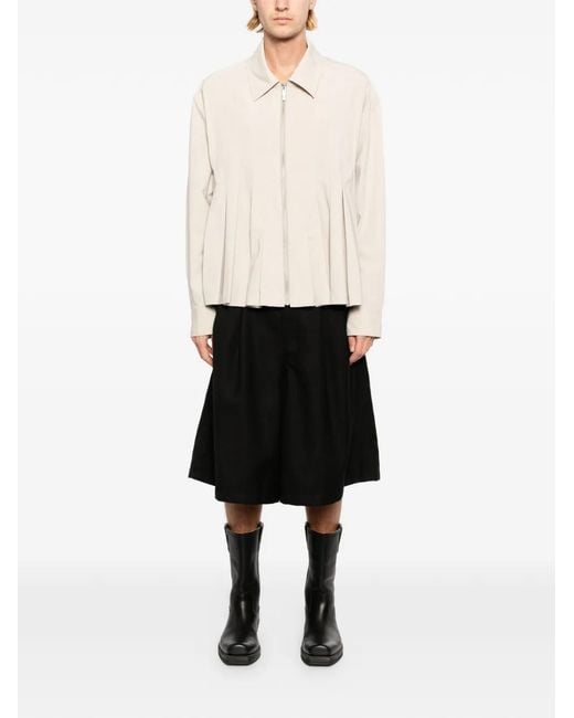 Feng Chen Wang White Veste Plissée À Fermeture Zippée for men