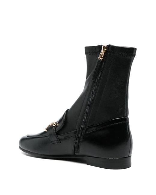 Bibi Lou Black Buckle-Detail Sock Boots