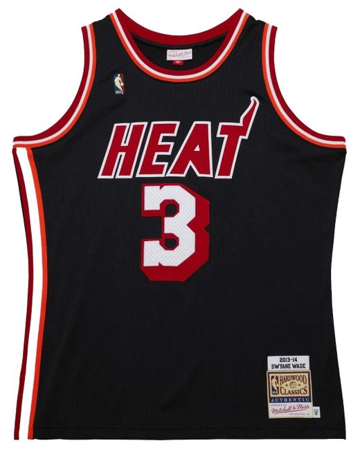 メンズ Mitchell & Ness 2013-2014 Dwyane Wade Miami Heat スウィングマン ジャージ Black