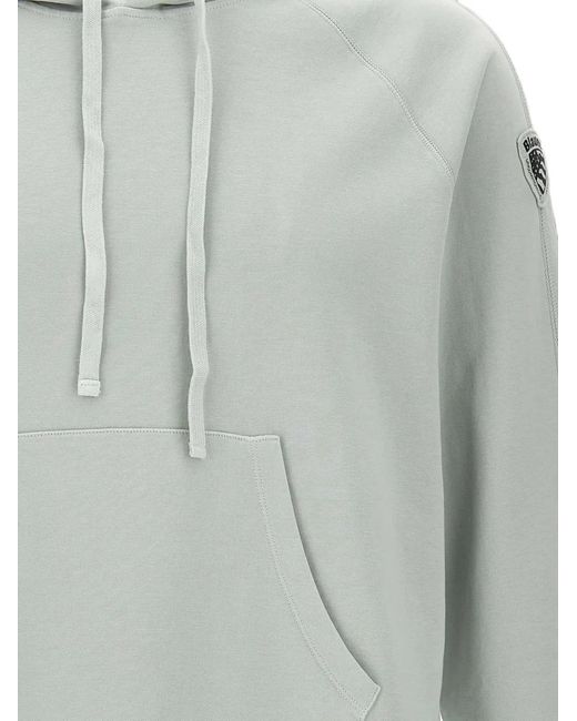 Blauer Gray Logo-Patch Raglan-Sleeve Hoodie for men