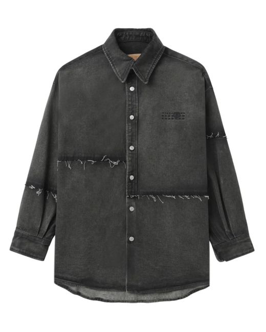 MM6 by Maison Margiela Gray Numbers-Embroidered Shirt