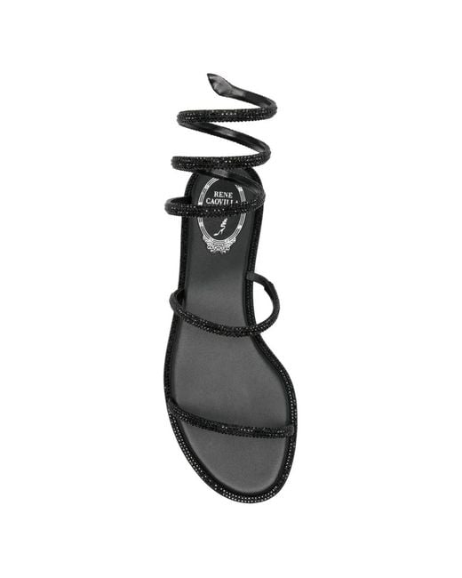 Rene Caovilla White Cleo Spiral-Embellished Sandals
