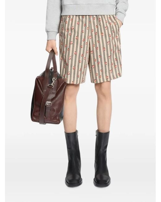 Dries Van Noten Natural Cotton Poplin Shorts for men