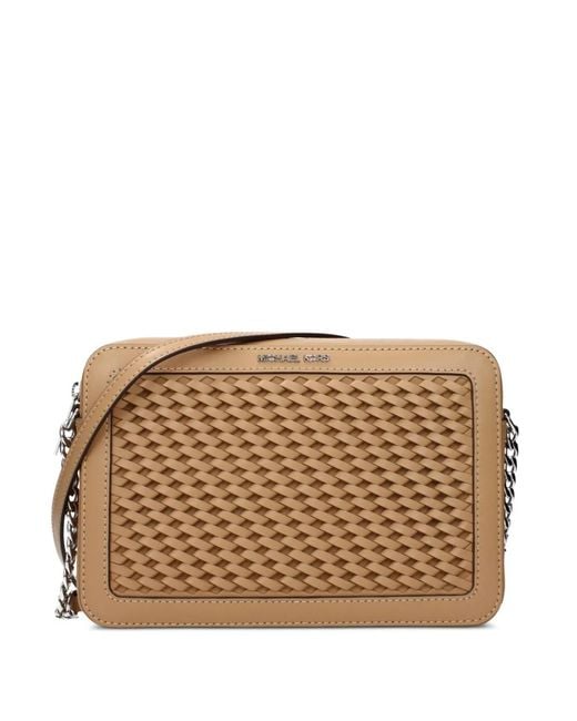 Michael Kors Natural Grand Sac À Bandoulière Jet Set En Cuir