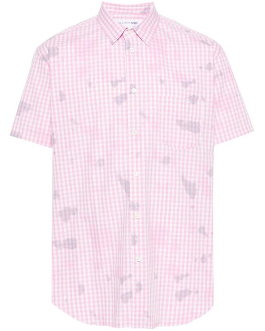Comme des Garçons Gingham-check Cotton Shirt in het Pink voor heren