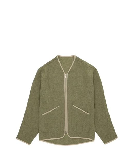 Fortela Green Contrast-Trim Wool Jacket for men