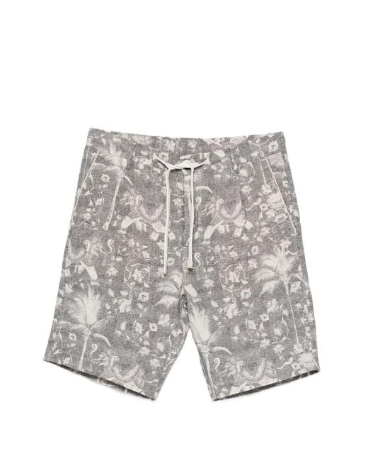 Eleventy Gray Drawstring-Fastening Shorts for men