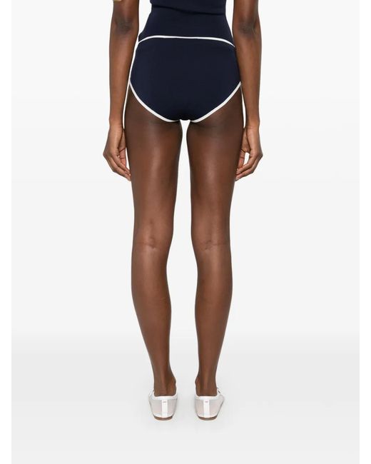 Maje Blue Contrast-Trim Brief Shorts