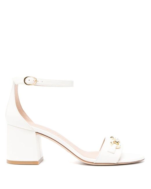 Stuart Weitzman Vlogo Signature 60mm Leren Sandalen in het Natural