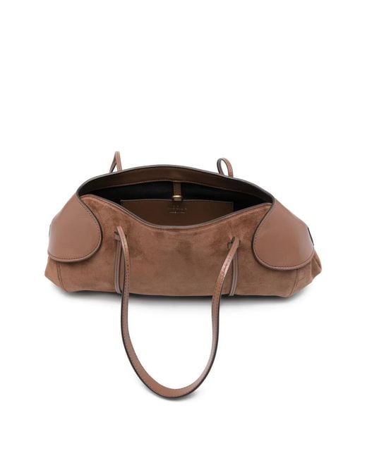 Neous Brown Panelled Shoulder Bag