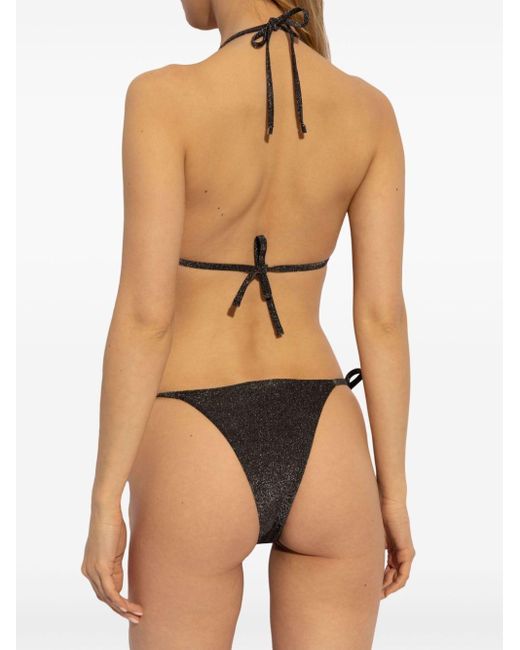 Bikini a triangolo con placca logo di Emporio Armani in Black