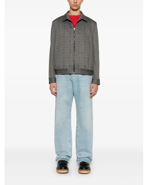HUGO Gray Logo-Embroidered Jacket for men