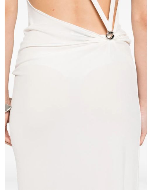 Abito Con Scollo Drappeggiato E Spalline di Coperni in White