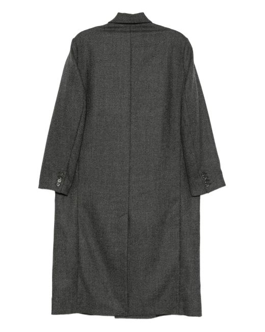 Soeur Gray Double-Breasted Wool Coat