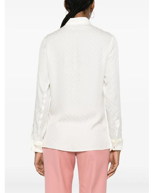 Palm Angels White Monogram Jacquard Shirt