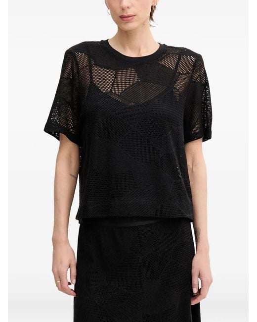 DKNY Black Short-Sleeve Blouse