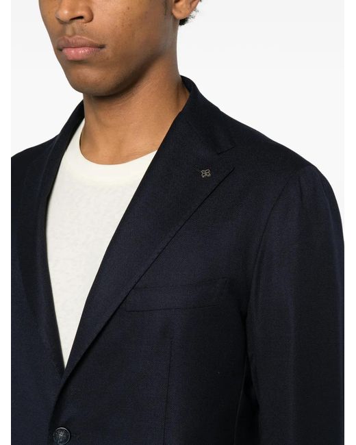 Tagliatore Blue Blazer En Laine À Simple Boutonnage for men