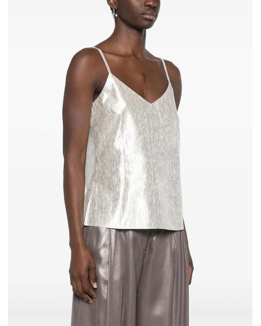 Peserico White Metallic-Effect Top