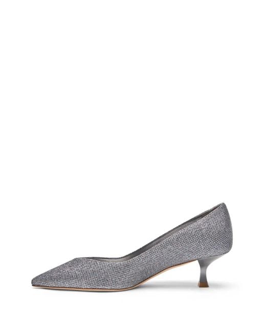 Stuart Weitzman Gray Eva 35Mm Glitter Pumps