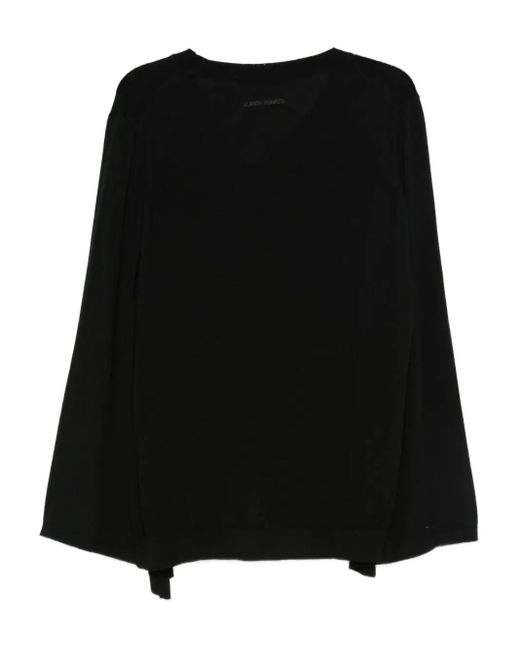 Alberta Ferretti Black Wide-Sleeve Wool Sweater