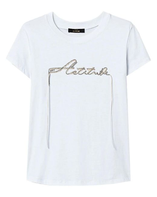 Twinset White Logo-Embellished T-Shirt
