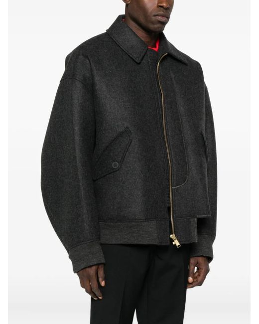 Kolor Black Zip-Up Flap-Pocket Jacket for men
