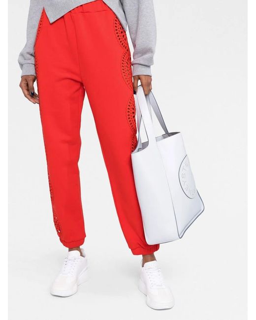 Stella McCartney Red Broderie-Anglaise Track Pants