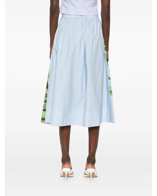Farm Rio Katoenen Midi-Rok Met Banaanprint in het White