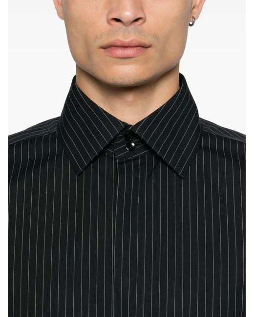Saint Laurent Cassandre Gestreept Overhemd in het Black voor heren