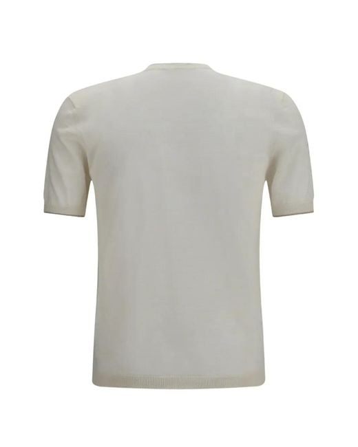 Brooksfield Gray Ribbed-Trim Short-Sleeved T-Shirt for men