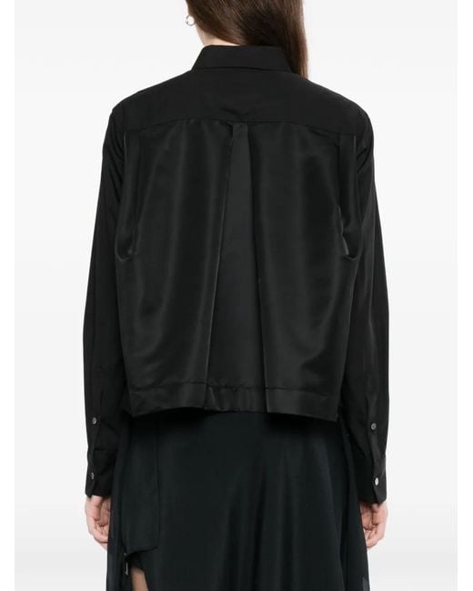 Sacai Black Button-Up Twill Shirt