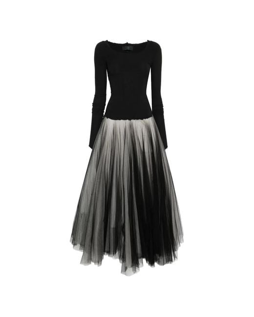 Marc Le Bihan Black Tulle Maxi Dress