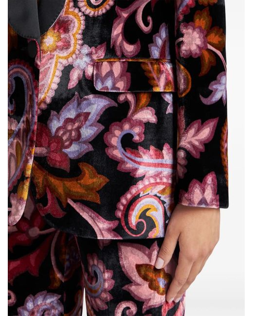 Etro Multicolor Velvet Jacket With Print