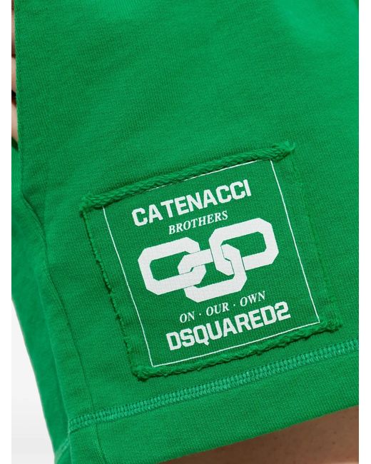 DSquared² Green Logo Patch Mini Shorts