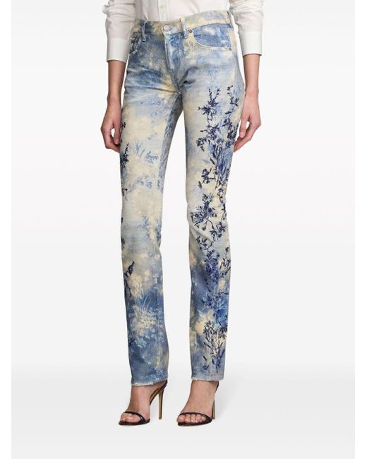 Ralph Lauren Collection Blue Jeans mit Blumen-Print