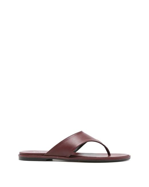 Aeyde Brown Amaya Nappa Leather Flip Flops