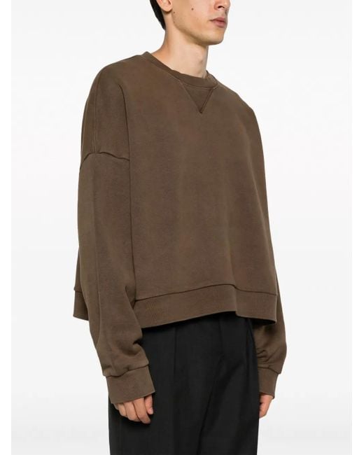 Entire studios Brown Drop-Shoulder Crew-Neck Sweatshirt