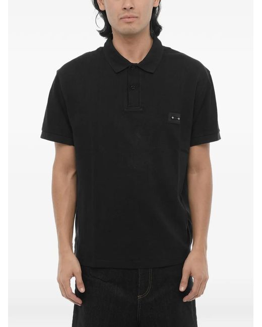 Neil Barrett Black Piercing-Detail Polo Shirt for men