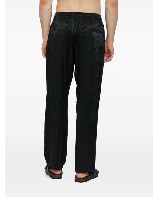 DIESEL Black Logo-Jacquard Elasticated-Waistband Trousers for men