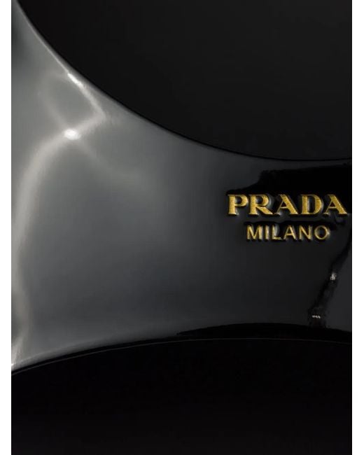 Prada Black 45Mm Leather Heeled Mules