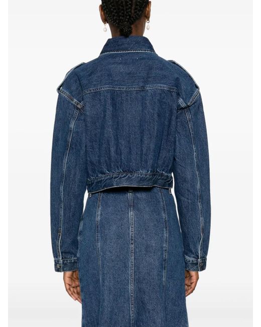 Self-Portrait Blue Denim Utility Jacket