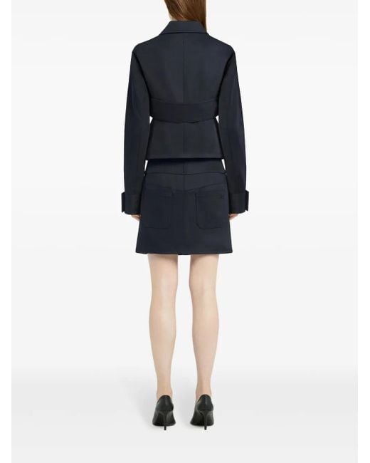 Courreges Blue Virgin Wool Coat