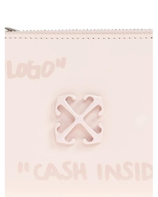 Off-White c/o Virgil Abloh Pink Portefeuille Jitney Quote Zippé