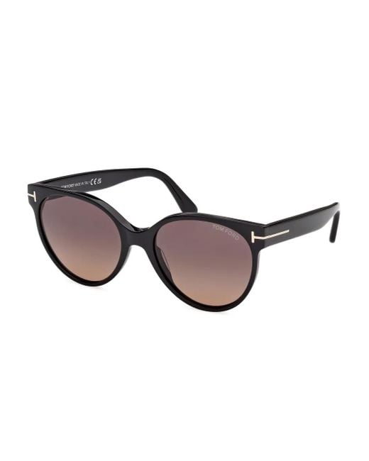 Tom Ford Brown Round-Frame Sunglasses