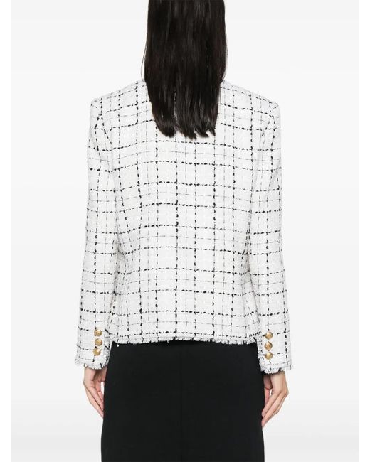 Alice + Olivia White Checked Jacket