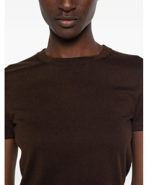 Bompard Brown Round-Neck Short-Sleeve T-Shirt