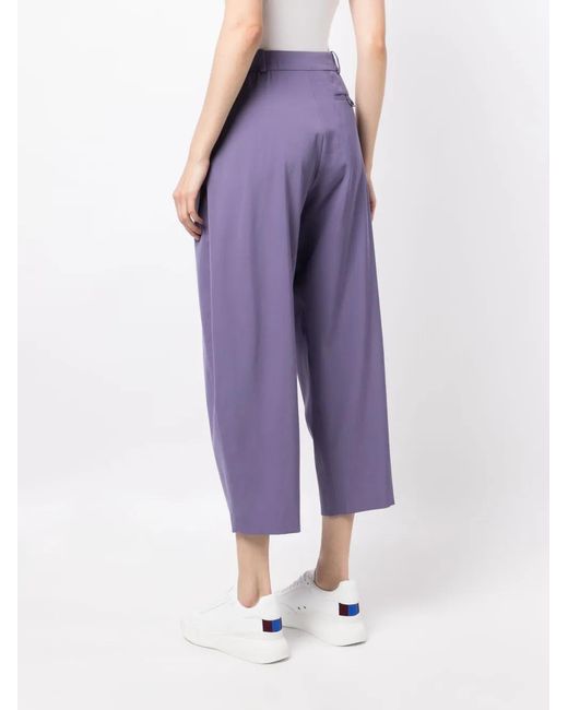 Stella McCartney Blue Stretch-Wool Cropped Trousers