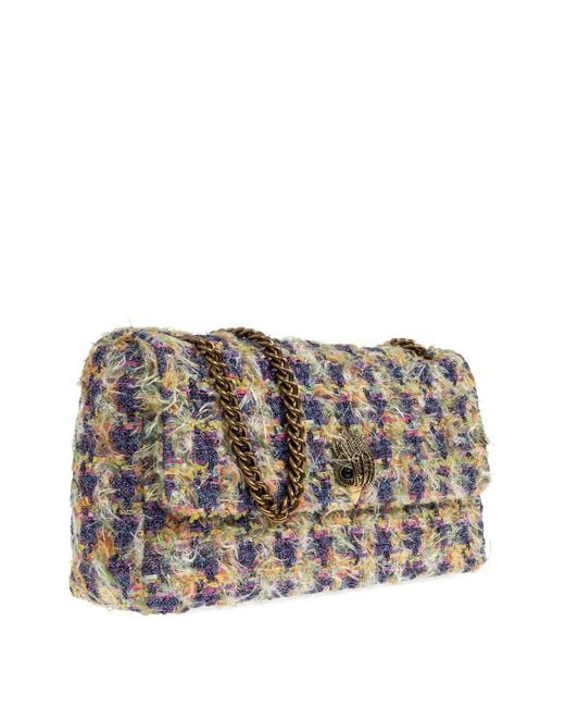 Kurt Geiger Gray Extra-Large Kensington Flap Shoulder Bag